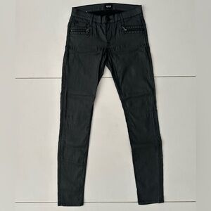 Hudson Black/Charcoal Coated Skinny Pants